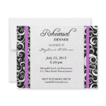 Damask Swirl Rehearsal Dinner Card in Purple Personalized Invitation