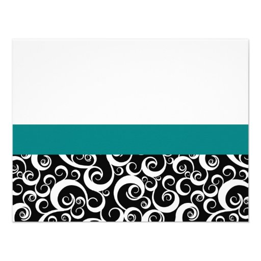 Damask Swirl Rehearsal Dinner Card in Teal Invitations