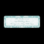 Damask Swirl Tiffany Blue Retrun Address Label