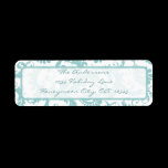 Damask Swirl Tiffany Blue Return Address Label
