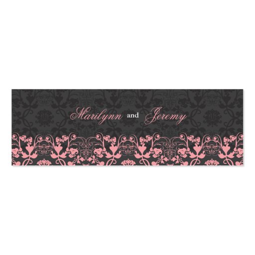 Damask Swirls Lace Black Custom Thank You Gift Tag Business Cards (front side)
