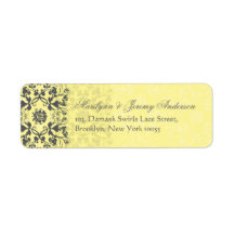 Damask Swirls Lace Butter Custom Label Custom Return Address Label
