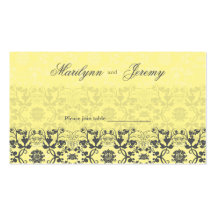 Damask Swirls Lace Butter Custom Table/ Place Card Business Card
