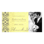 Damask Swirls Lace Butter Thank You Photo Card
