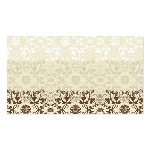 Damask Swirls Lace Coffee Custom Table /Place Card Business Card Template (back side)