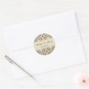 Damask Swirls Lace Coffee Gift Favor Label Sticker