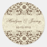 Damask Swirls Lace Coffee Gift Favor Label Sticker