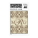 Damask Swirls Lace Coffee Invitation Postage postage