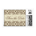 Damask Swirls Lace Coffee Save The Date Postage postage