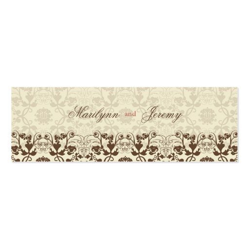 Damask Swirls Lace Coffee Thank You Gift Tag Business Card Template (front side)