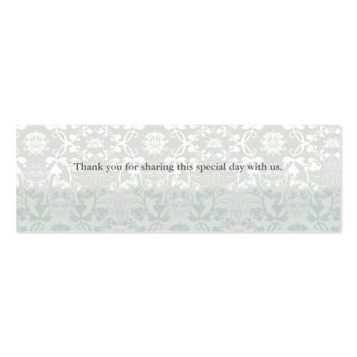 Damask Swirls Lace Dream Custom Thank You Gift Tag Business Card (back side)