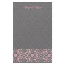 Damask Swirls Lace Licorice Thank You Stationery by fatfatin_blue_knot Damask Swirls Lace Licorice Thank You Stationery