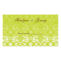 Damask Swirls Lace Lime Custom Table /Place Card Business Card Template