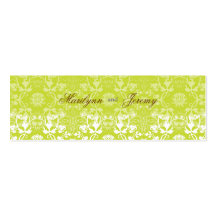 Damask Swirls Lace Lime Custom Thank You Gift Tag Business Card