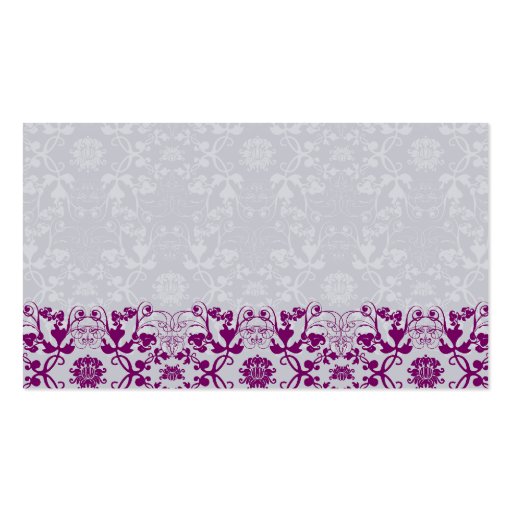 Damask Swirls Lace Orchid Guest Place Card Business Card Templates (back side)
