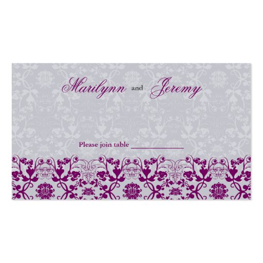 Damask Swirls Lace Orchid Guest Place Card Business Card Templates (front side)