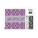 Damask Swirls Lace Orchid RSVP Wedding Postage postage