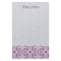 Damask Swirls Lace Orchid Thank You Stationery by fatfatin_blue_knot Damask Swirls Lace Orchid Thank You Stationery