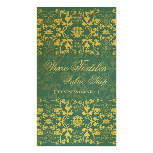 Damask Swirls Lace Peacock Custom Profile Card Business Card Templates (front side)