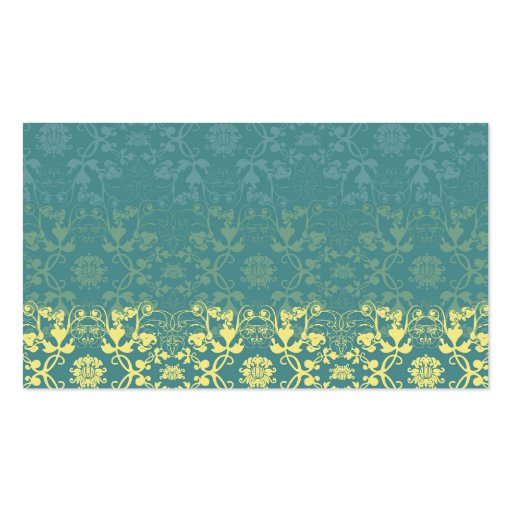 Damask Swirls Lace Peacock Custom Table/Place Card Business Card (back side)
