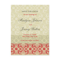 Damask Swirls Lace Spice Save The Date Postcard