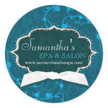 Damask Swirls Spa Salon Business Product Labels stickers