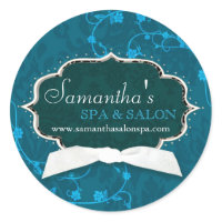 Damask Swirls Spa Salon Business Product Labels sticker