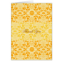 Damask Swirls Vintage Chic Lace Wedding Thank You Cards