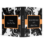 Damask, Tangerine 3 Ring Binder