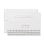 Damask Taupe and Pink Simplicity Wedding Reply Custom Invitations