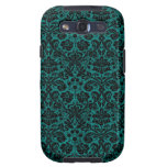 Damask Teal Black Samsung Galaxy S3 Case