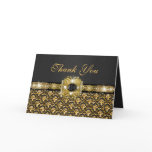 Damask "thank you" black gold cards
