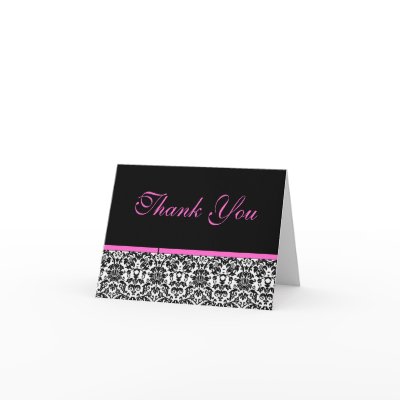 Damask Thank You Card