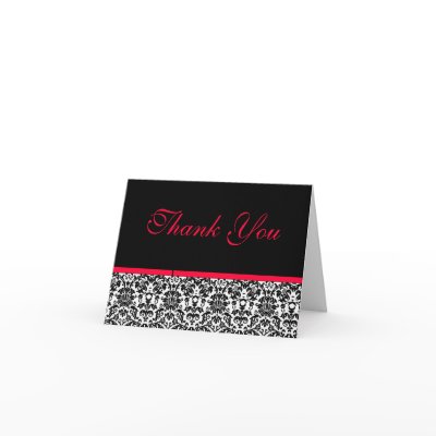 Damask Thank You Card