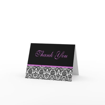 Damask Thank You Card