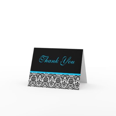 Damask Thank You Card