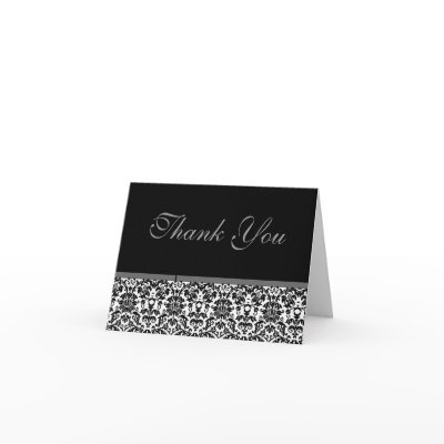 Damask Thank You Card