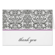 damask thank you card