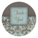 Damask Thank You Stickers