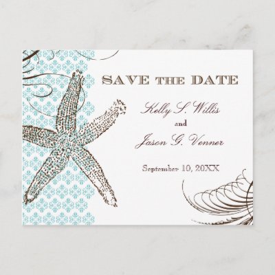 Damask Tropical | Save the Date Announcement Postcards