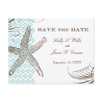 Damask Tropical | Save the Date Announcement Postcards