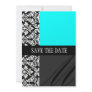 Damask Turquoise Save The Date Card Custom Announcements