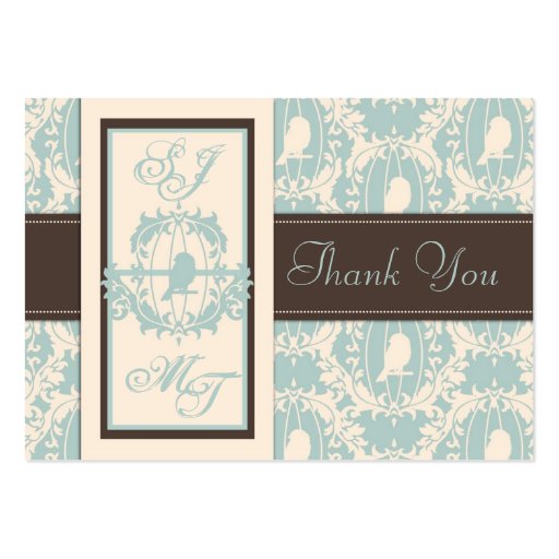 Damask Tweets TY Notecard Business Card Templates