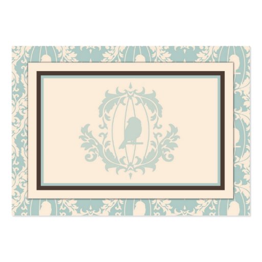 Damask Tweets TY Notecard Business Card Templates (back side)