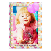 Damask Two Year Old  Girls Birthday Photo Cards business cards