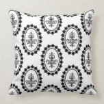 Damask vintage black and white chandelier pattern pillow