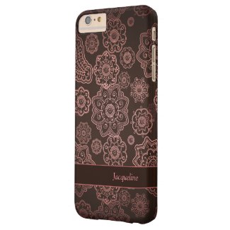 Damask Vintage Paisley Girly Floral Brown Pattern Barely There iPhone 6 Plus Case