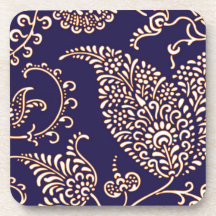 Damask vintage paisley girly floral chic pattern drink coaster