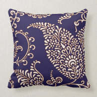 Damask vintage paisley girly floral chic pattern throw pillows