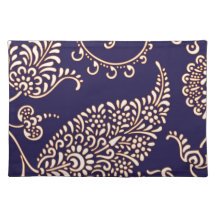 Damask vintage paisley girly floral chic pattern placemat